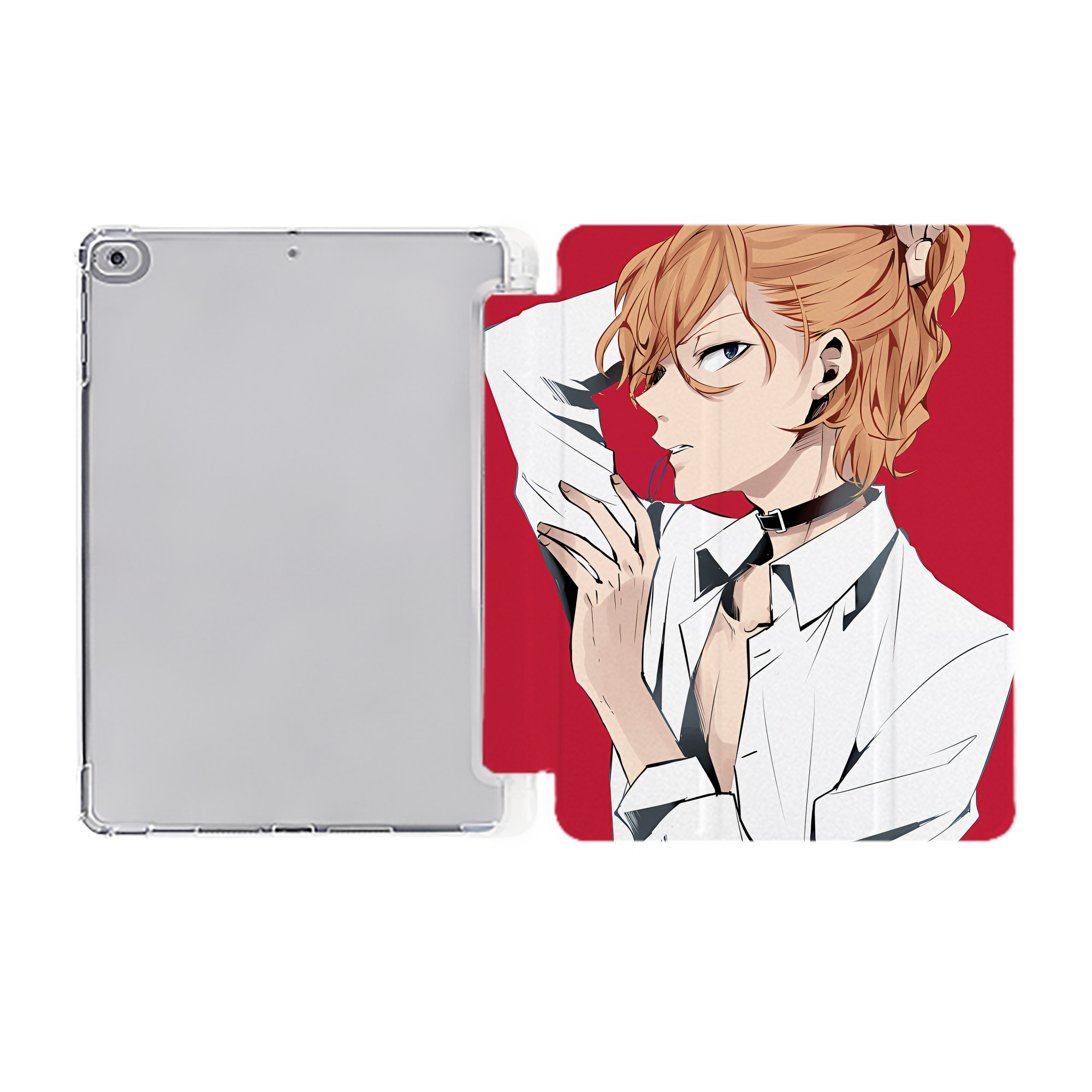 （画像用） 文豪ストレイドッグス Bungo Stray Dogs IPad ケース ペン収納付き 三つ折りスタンド PUレザー×シリコン 対応機種9.5/10.5/10.9インチ